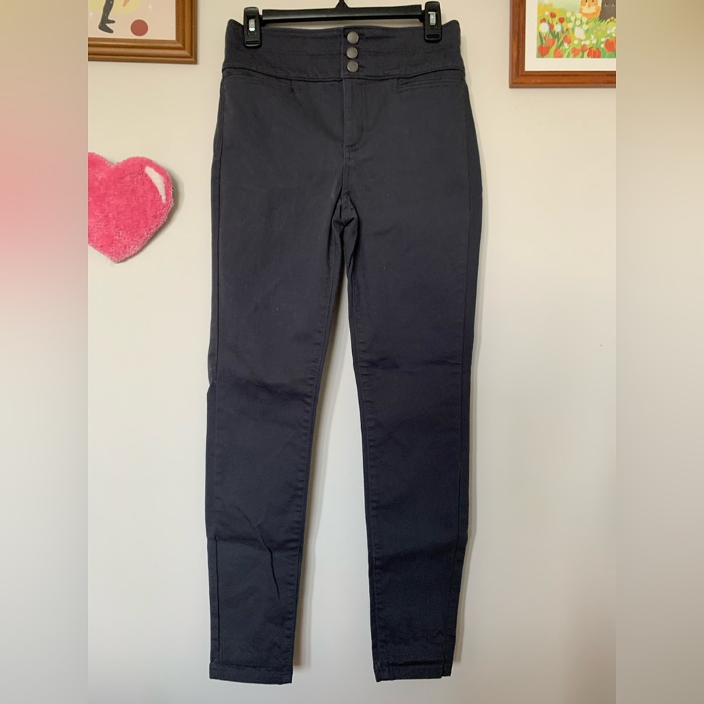 LOFT Dark Gray Mid Rise Skinny Jeans Size 4